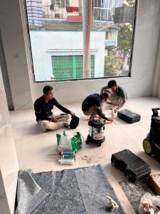 Thi công ron keo epoxy chung cư